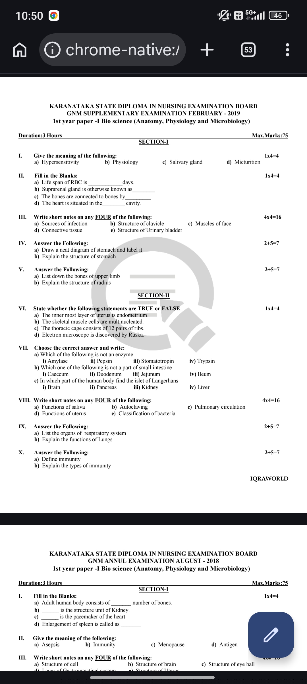 1.1 anatomy & physiology papers 