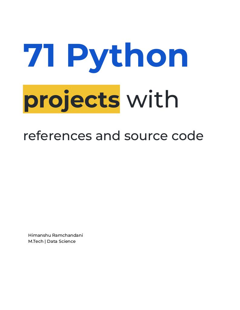 71 Python projects with source code