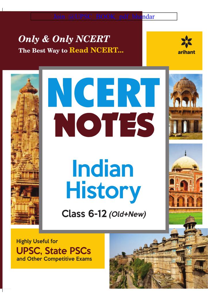 Arihant NCERT Notes Indian History Class 6-12 - Janmejay(1)