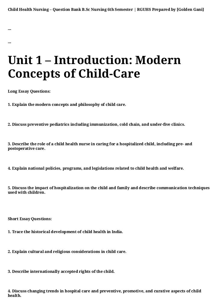 CHN 2 QUESTION BANK 6TH SEM RGUHS