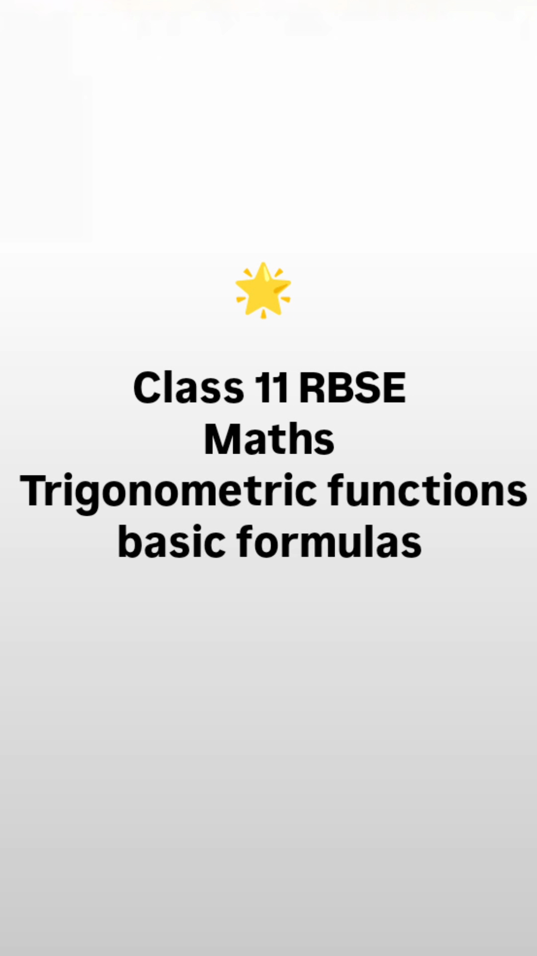 Preview of Class 11 RBSE maths trigonometry basic formulas 