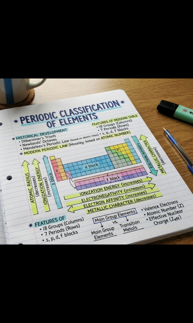 Preview of Chemistry Master Notes (periodic classification) shortnotes 
