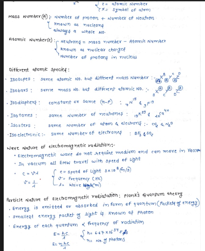 Preview of Atomic structure class 11 one short 