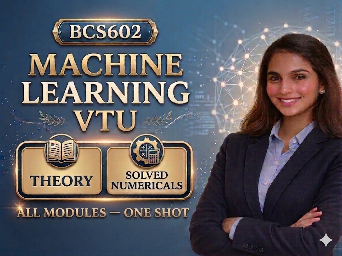 Download Machine Learning ALL Module  Notes | BCS602 |ALL MODULES THEORY AND NUMERICALS FROM EDU YODHA  PDF - Vidyari