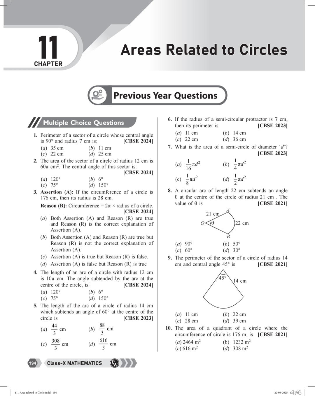 Download Area related to the circle  PDF - Vidyari