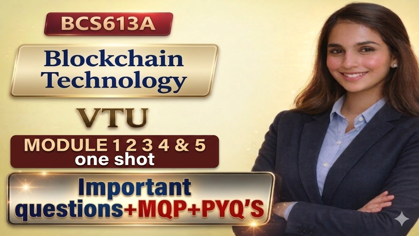 Download BCS613A BLOCKCHAIN TECHNOLOGY ALL MODULE  IMPORTANT QUESTIONS WITH SOLUTIONS  PDF - Vidyari