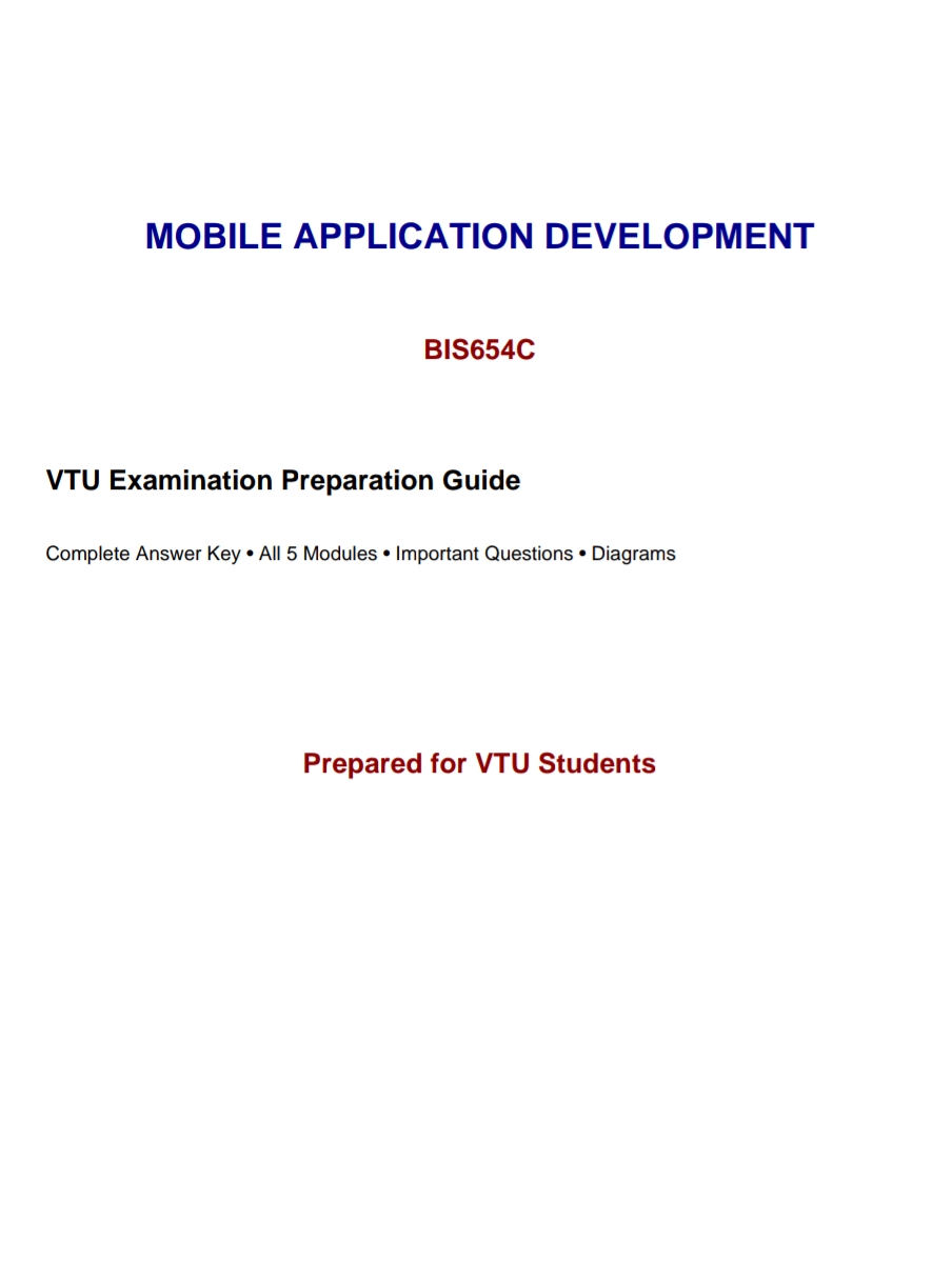 Download Mobile application development full exam guide - Vidyari