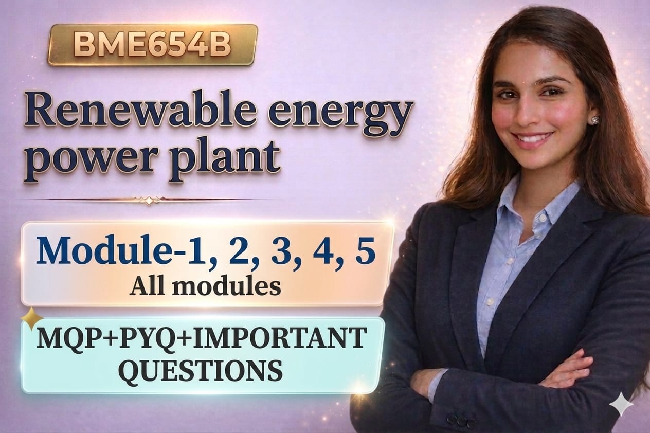  Edu Yodha BME654B Renewable Energy Power Plant – Important Questions Bundle preview image