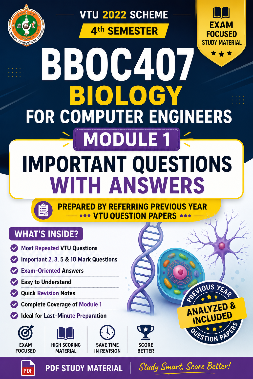 Download BBOC407 Biology Module 1 Important Questions with Answers - Vidyari