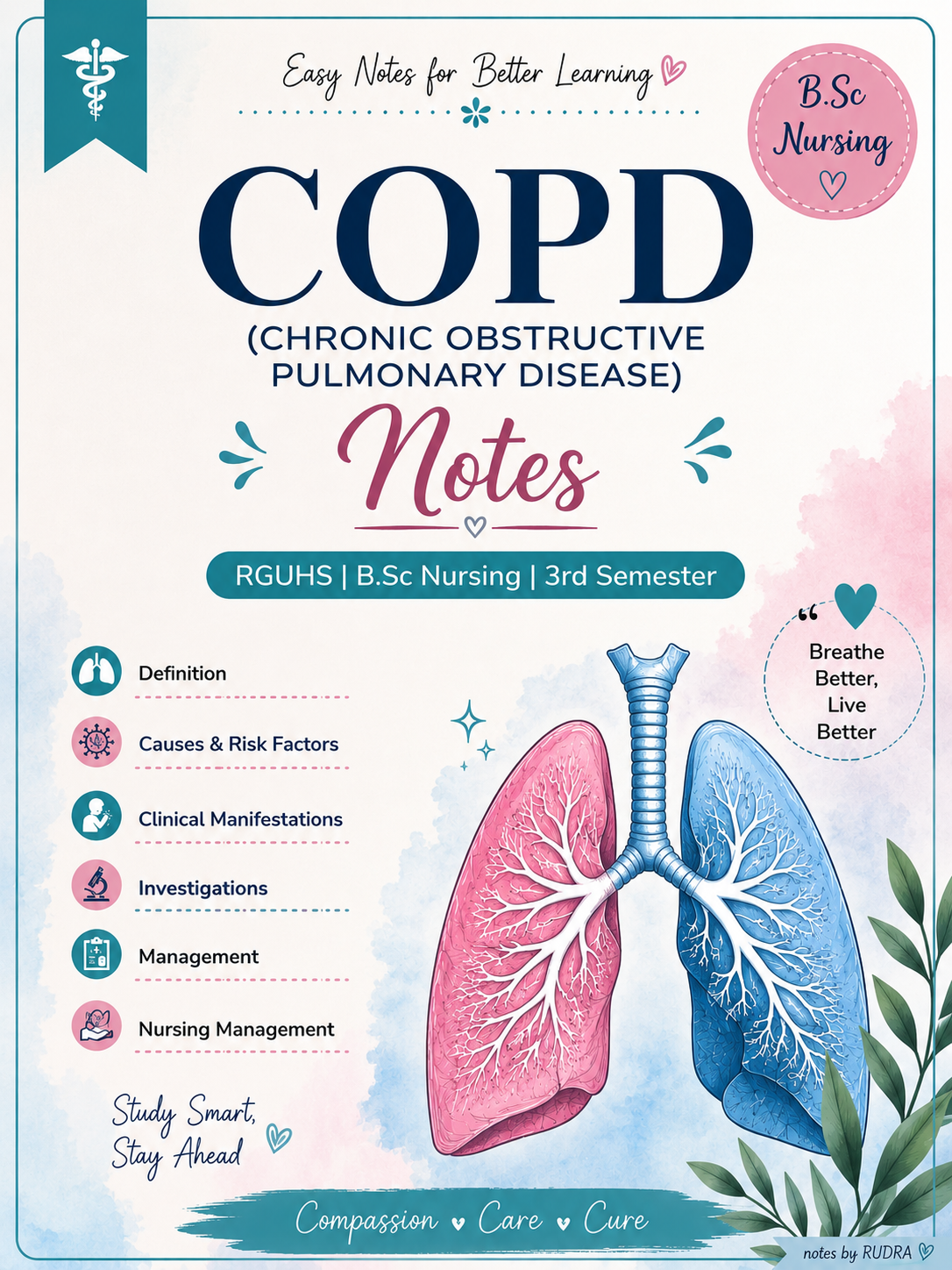 Download 📚 COPD Notes Uploaded! 🫁✨  Simple and easy RGUHS B.Sc Nursing 3rd Semester COPD notes covering definition, causes, risk factors, clinical manifestations, investigations, and management. Hope these notes help everyone prepare well for exams. All the best! 💙📖 #BScNursing #RGUHS #COPD #ExamPreparation - Vidyari