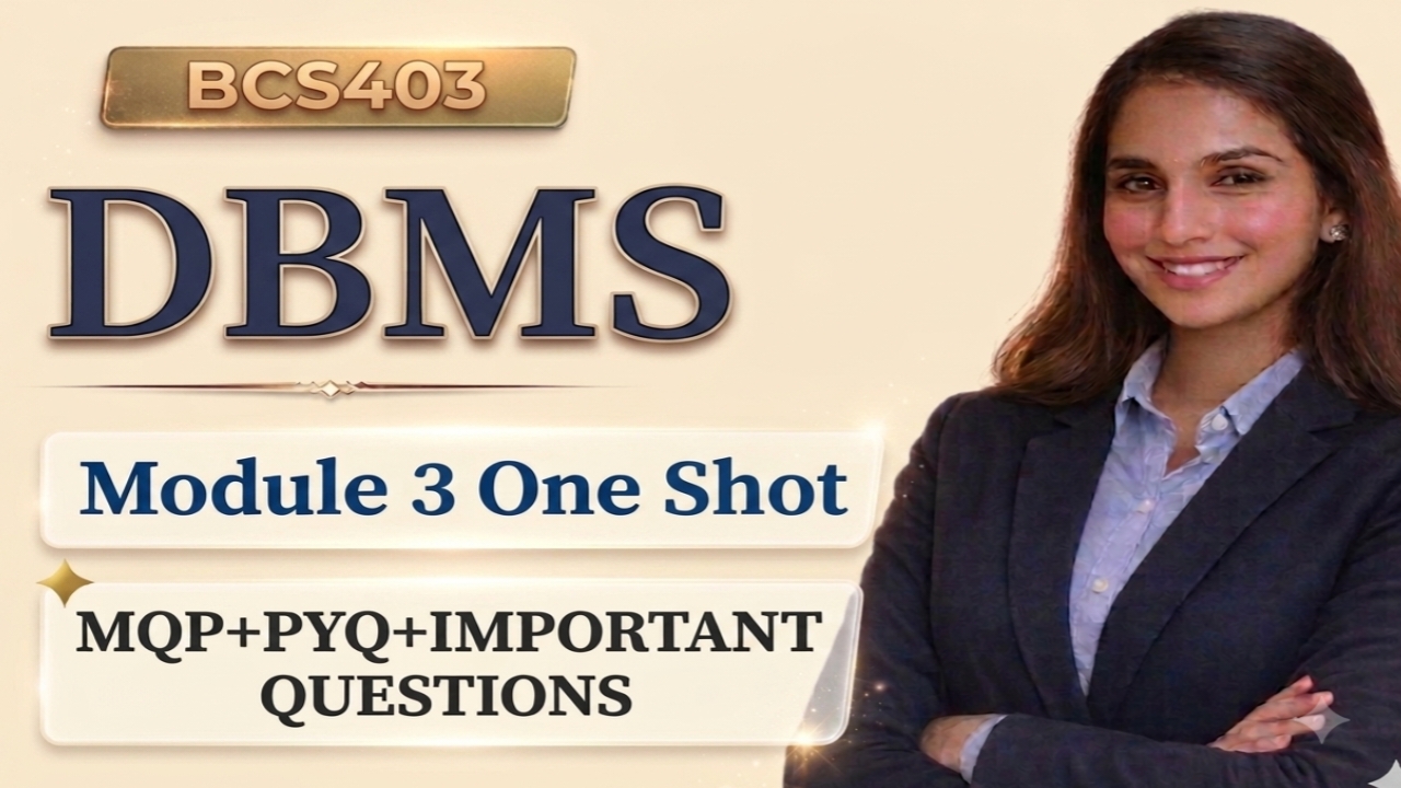 Download DBMS Module 3 One Shot | Important Questions | MCQs | PYQs | VTU Exam Preparation - Vidyari