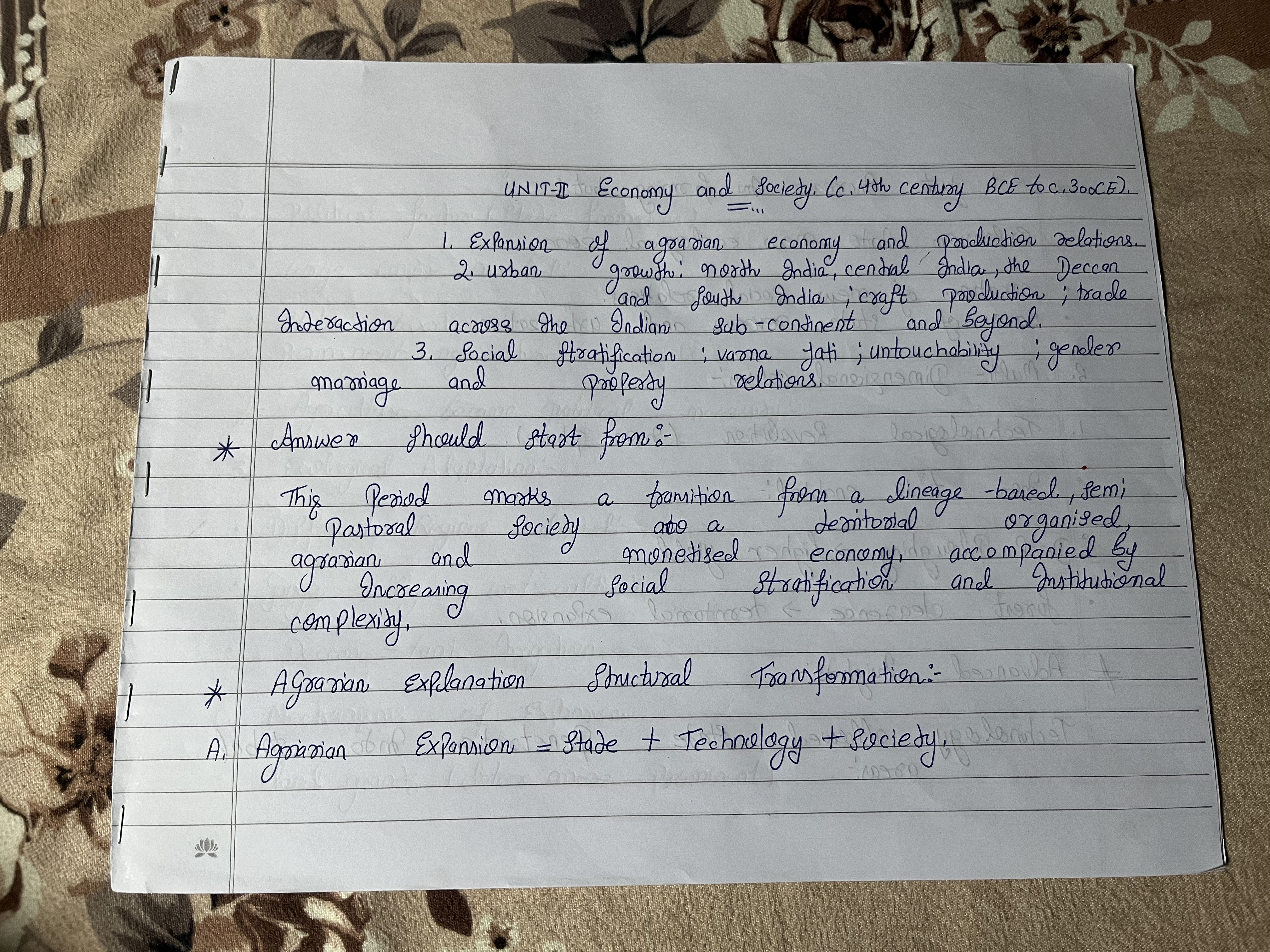 Download history of india semester 1 unit 2 notes - Vidyari