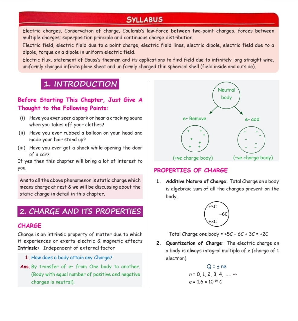 Download Class 12 Physics Ch-1: Electric Charges & Fields – Topper’s Handwritten Notes (CBSE + JEE/NEET) - Vidyari