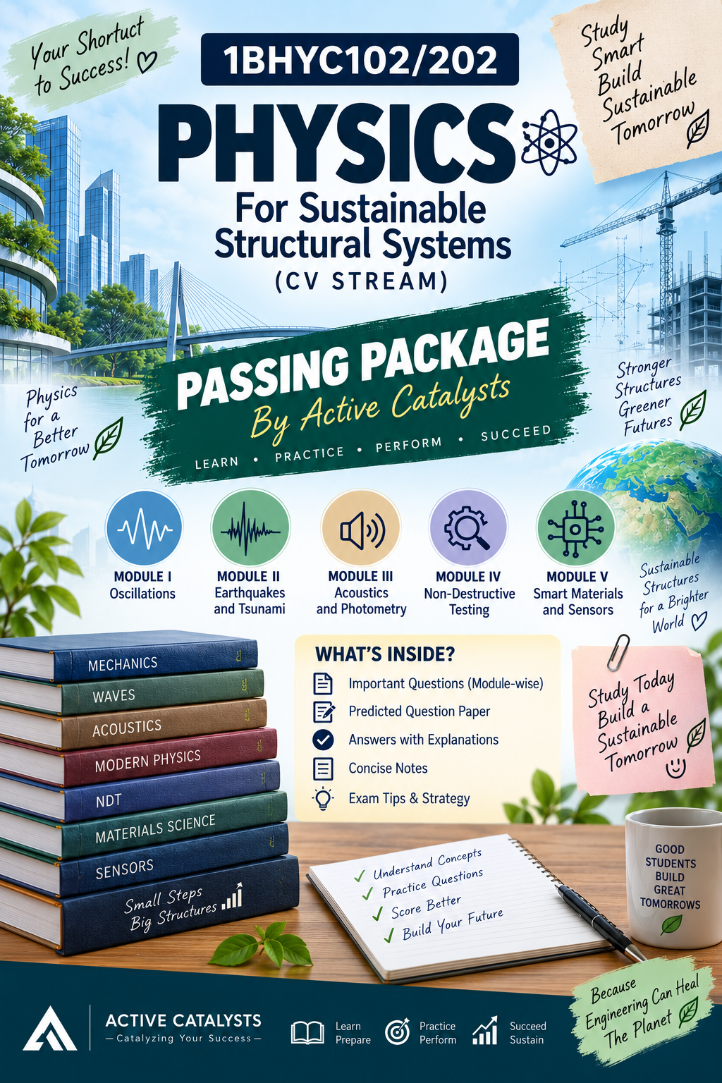 Download 1BHYC102/202  Physics For Sustainable Structural Systems  Passing Package By Active Catalysts - Vidyari