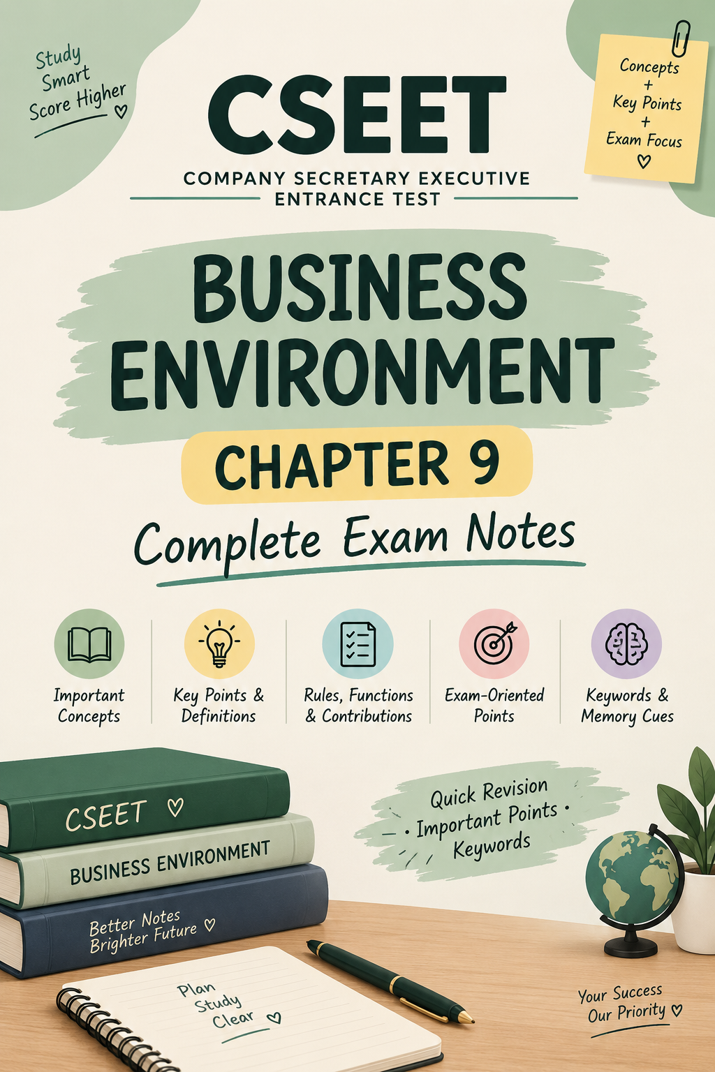 Download CSEET Business Economics Chapter 9 – Global Economic Environment | Handwritten Revision Notes - Vidyari