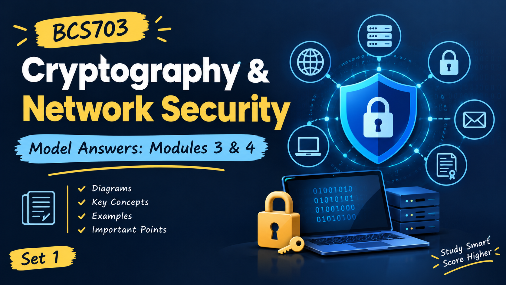 Download 7th Sem CNS MODULE 3 & 4 Questions with solution  - Vidyari